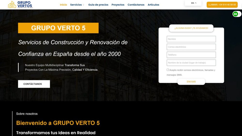 Verto5 – Website-Referenzprojekt der Webagentur GlanzenWeb aus Dortmund