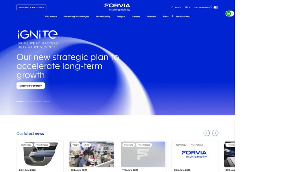 FORVIA – Website-Referenzprojekt der Webagentur GlanzenWeb aus Dortmund