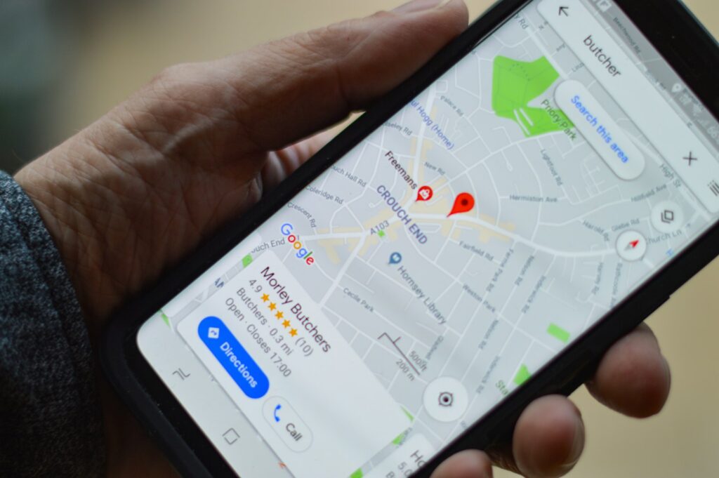 Lokale Suche auf dem Smartphone mit Karte